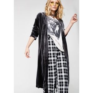 Grey Dance & Marvel Velvet Open Front House Coat (Walk the Walk Robe)